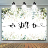 Grün Blätter Wir Trotzdem Tun Weiß Einfach Hochzeit Hintergrund